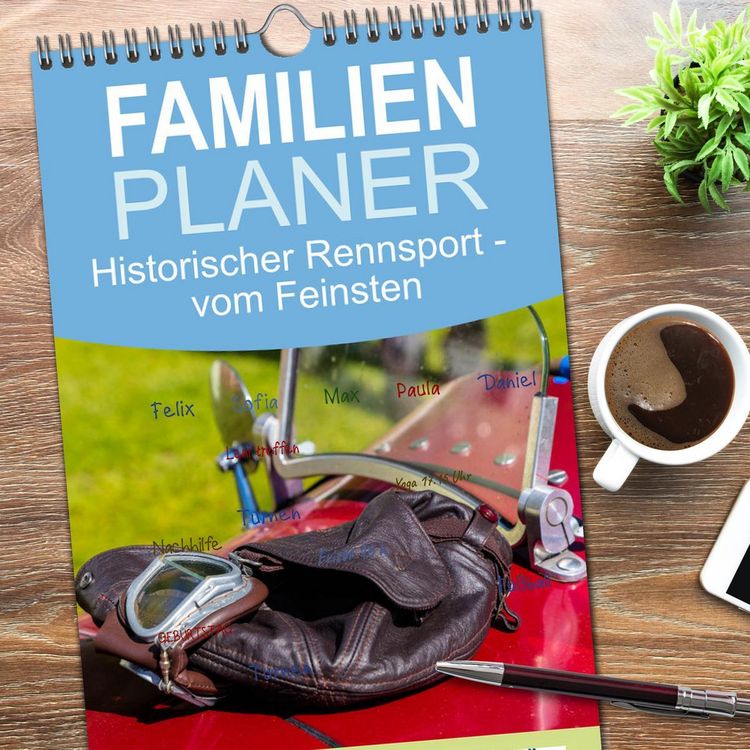 Produktbild: Familienplaner 2026 - Historischer Rennsport - vom Feinsten mit 5 Spalten (Wandkalender, 21 x 45 cm) CALVENDO