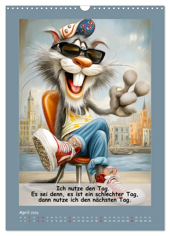 Produktbild: Kratzige Kerle. Trockener Katzenhumor vom Feinsten (Wandkalender 2026 DIN A3 hoch), CALVENDO Monatskalender