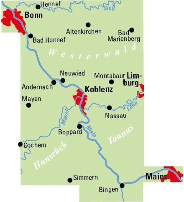 Produktbild: BVA ADFC Regionalkarte Koblenz Mittelrheintal 1:75.000