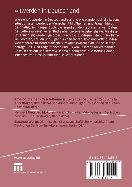 Produktbild: Altwerden in Deutschland