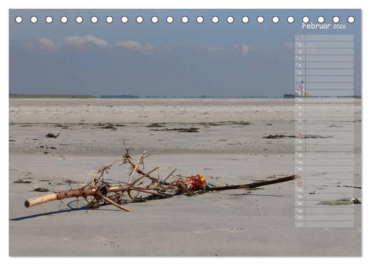 Produktbild: Strandspaziergang / Geburtstagskalender (Tischkalender 2026 DIN A5 quer), CALVENDO Monatskalender