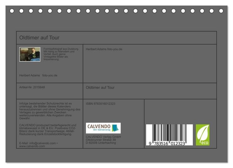 Produktbild: Oldtimer auf Tour (Tischkalender 2026 DIN A5 quer), CALVENDO Monatskalender