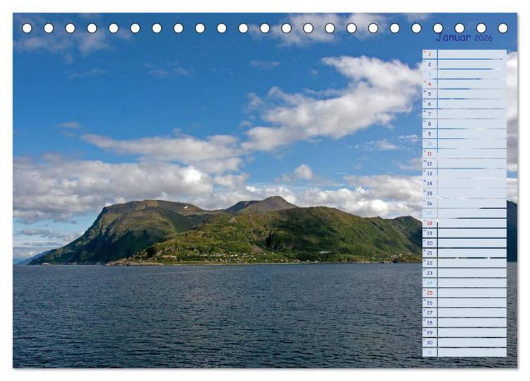 Produktbild: Landschaften Norwegens zwischen Polarkreis und Nordkap (Tischkalender 2026 DIN A5 quer), CALVENDO Monatskalender