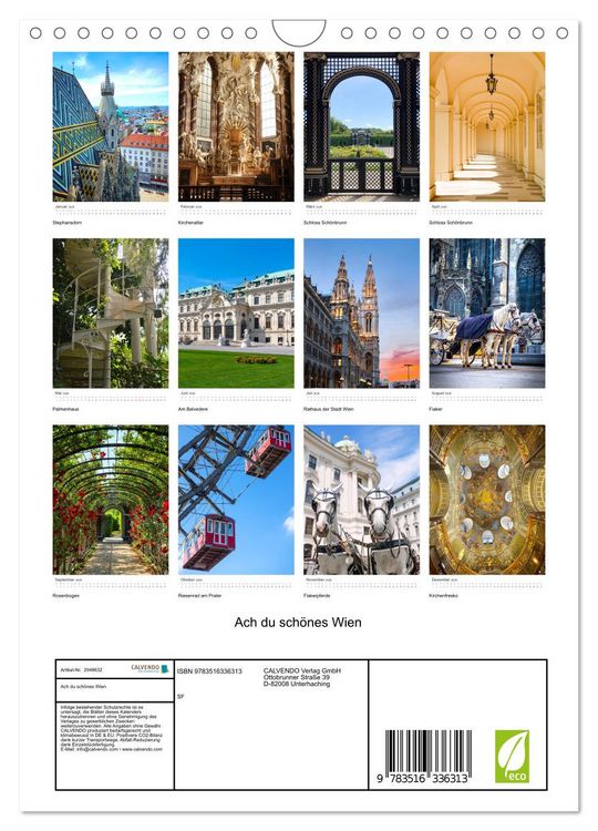 Produktbild: Ach du sch&ouml;nes Wien (Wandkalender 2026 DIN A4 hoch), CALVENDO Monatskalender