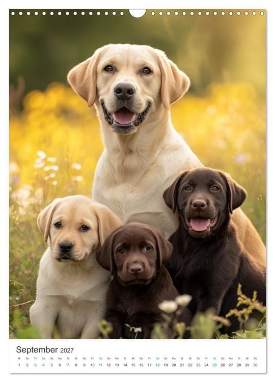 Produktbild: Mein Jahr mit Labradoren (Wandkalender 2027 DIN A3 hoch), CALVENDO Monatskalender