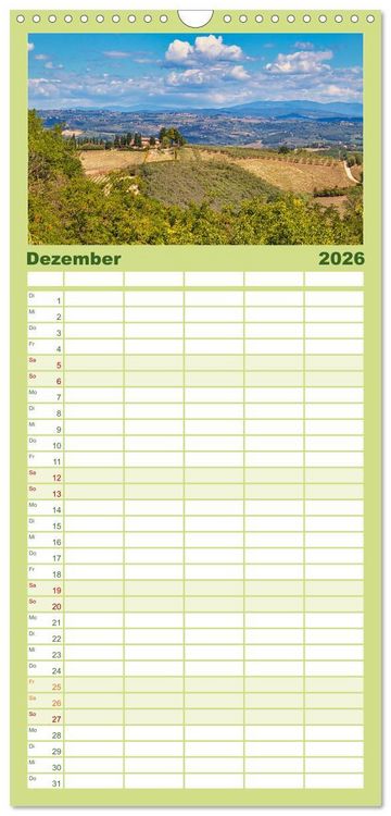 Produktbild: Familienplaner 2026 - Impressionen aus San Gimignano mit 5 Spalten (Wandkalender, 21 x 45 cm) CALVENDO