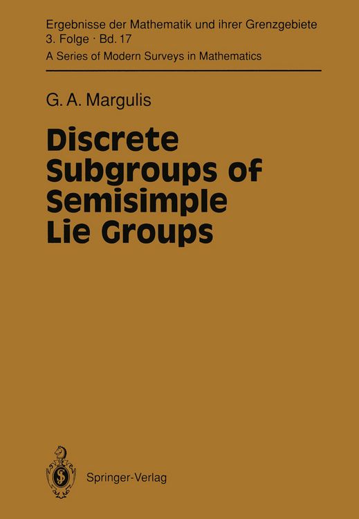 Produktbild: Discrete Subgroups of Semisimple Lie Groups