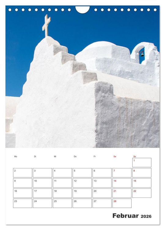 Produktbild: Stadt Mykonos - Reiseplaner (Wandkalender 2026 DIN A4 hoch), CALVENDO Monatskalender
