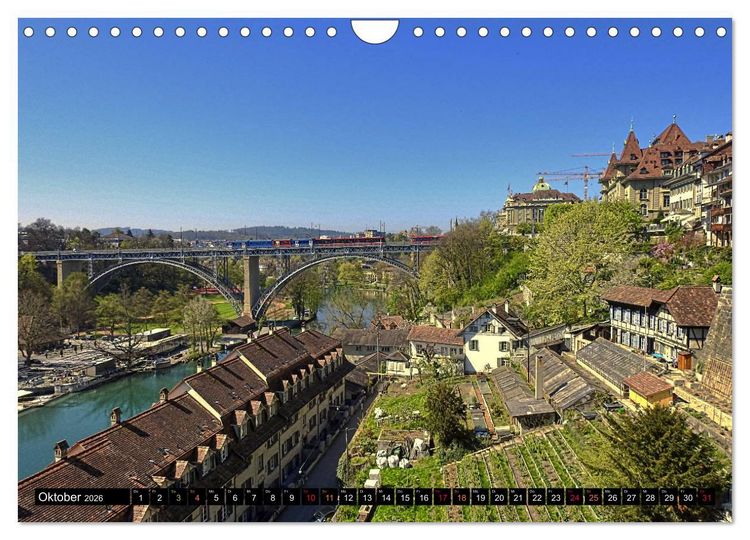 Produktbild: BERN - Vom B&auml;rengraben bis Zytglogge (Wandkalender 2026 DIN A4 quer), CALVENDO Monatskalender