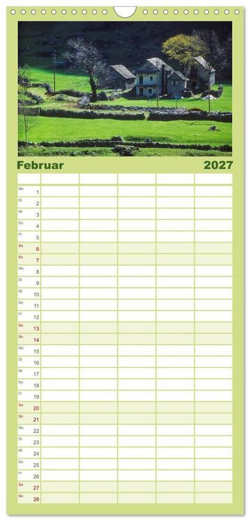 Produktbild: Familienplaner 2027 - TESSIN Werner Dieterich mit 5 Spalten (Wandkalender, 21 x 45 cm) CALVENDO