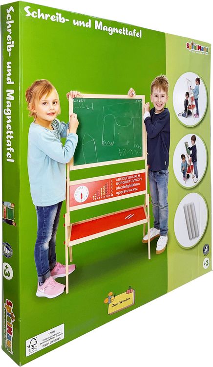 Produktbild: SpielMaus Holz Schreib- und Magnettafel, inkleide Kreide