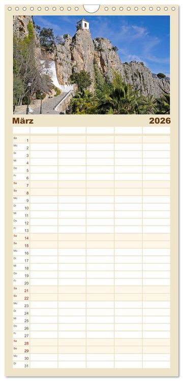 Produktbild: Familienplaner 2026 - Costa Blanca - Spaniens wei&szlig;e K&uuml;ste mit 5 Spalten (Wandkalender, 21 x 45 cm) CALVENDO