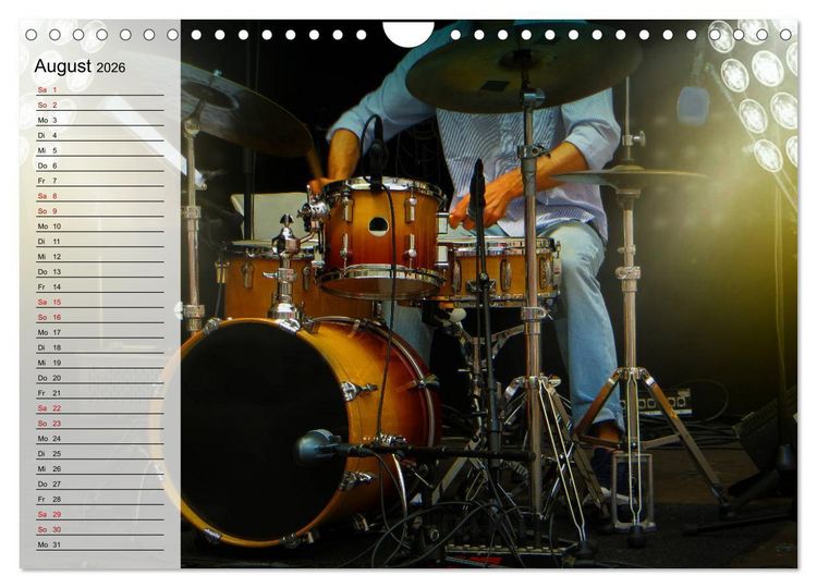 Produktbild: Schlagzeug onstage - "abgerockt" (Wandkalender 2026 DIN A4 quer), CALVENDO Monatskalender