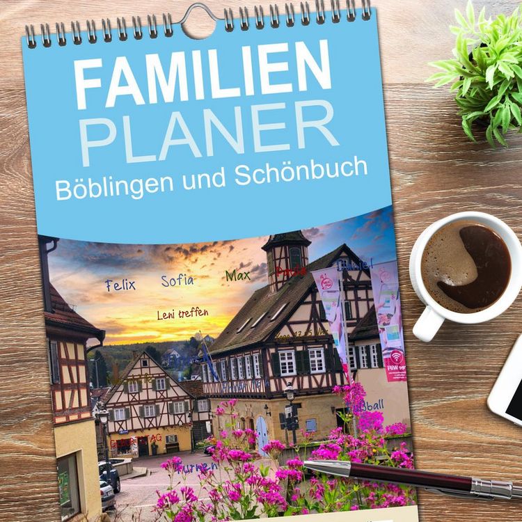 Produktbild: Familienplaner 2026 - B&ouml;blingen und Sch&ouml;nbuch mit 5 Spalten (Wandkalender, 21 x 45 cm) CALVENDO