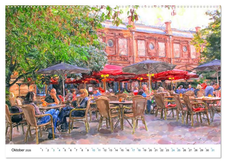 Produktbild: Berlin - Stadtansichten im Aquarell-Design (hochwertiger Premium Wandkalender 2026 DIN A2 quer), Kunstdruck in Hochglanz