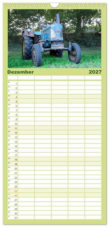 Produktbild: Familienplaner 2027 - Rostige alte Traktoren mit 5 Spalten (Wandkalender, 21 x 45 cm) CALVENDO