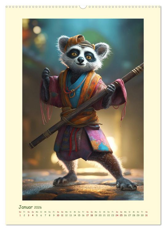 Produktbild: Tierische Samurai (Wandkalender 2026 DIN A2 hoch), CALVENDO Monatskalender
