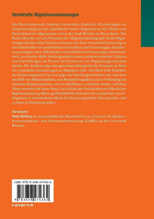 Produktbild: Vermittelte Migrationserinnerungen