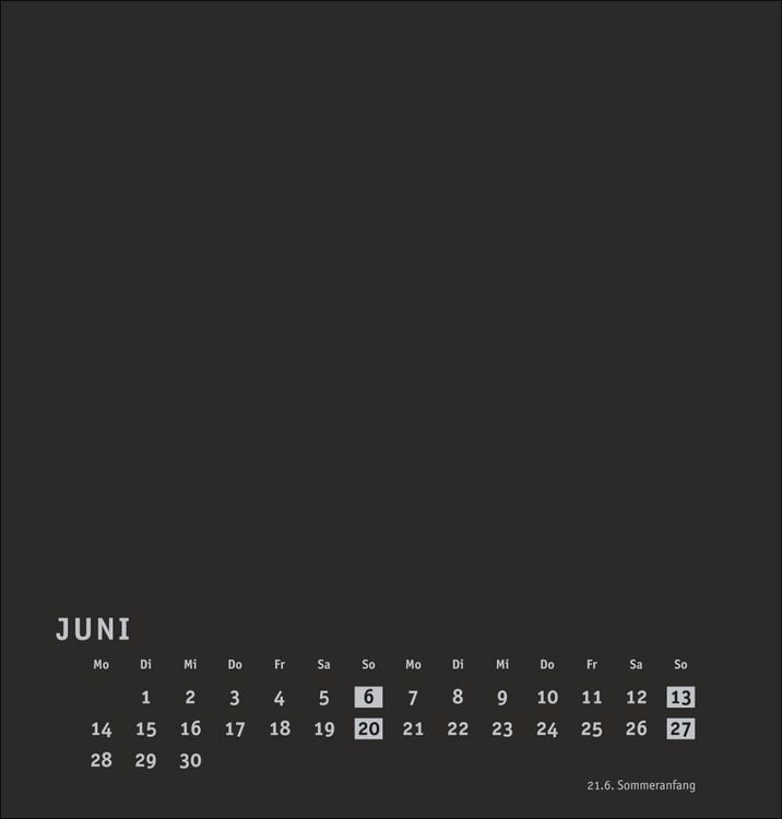 Produktbild: Premium-Bastelkalender schwarz mittel 2027