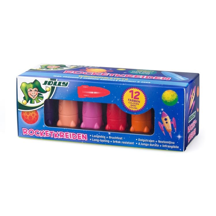 Produktbild: JOLLY Rocketkreiden, Raketen Wachsmalstifte, 12er Set