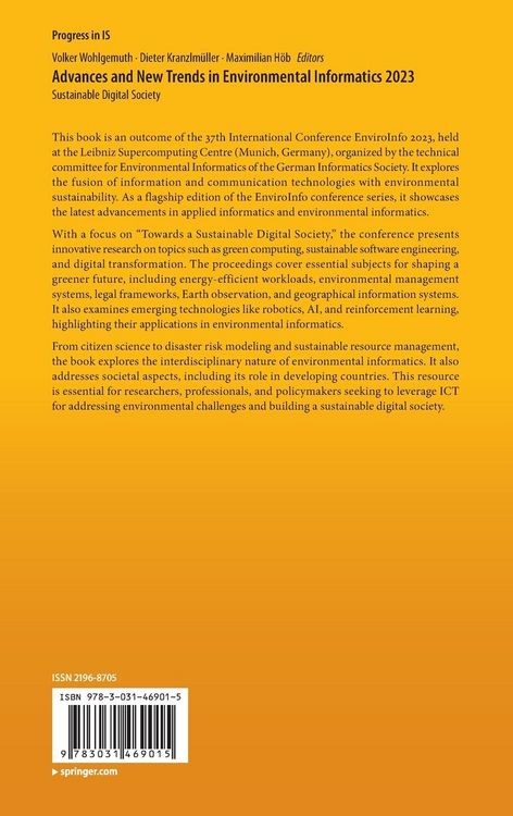 Produktbild: Advances and New Trends in Environmental Informatics 2023