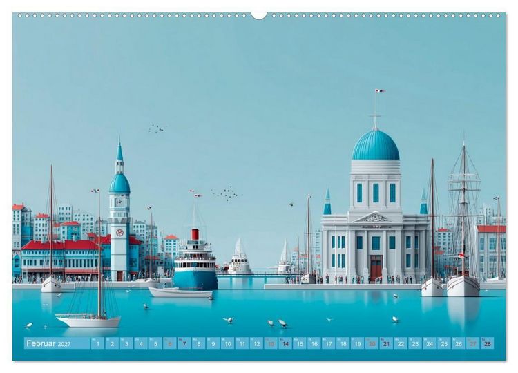 Produktbild: Hafenpoesie (Wandkalender 2027 DIN A2 quer), CALVENDO Monatskalender