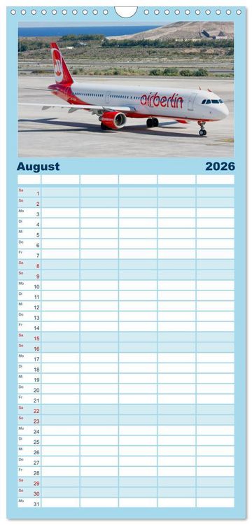 Produktbild: Familienplaner 2026 - In Memoriam Air Berlin mit 5 Spalten (Wandkalender, 21 x 45 cm) CALVENDO