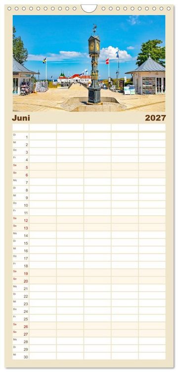 Produktbild: Familienplaner 2027 - Usedom - ein Traumreiseziel mit 5 Spalten (Wandkalender, 21 x 45 cm) CALVENDO