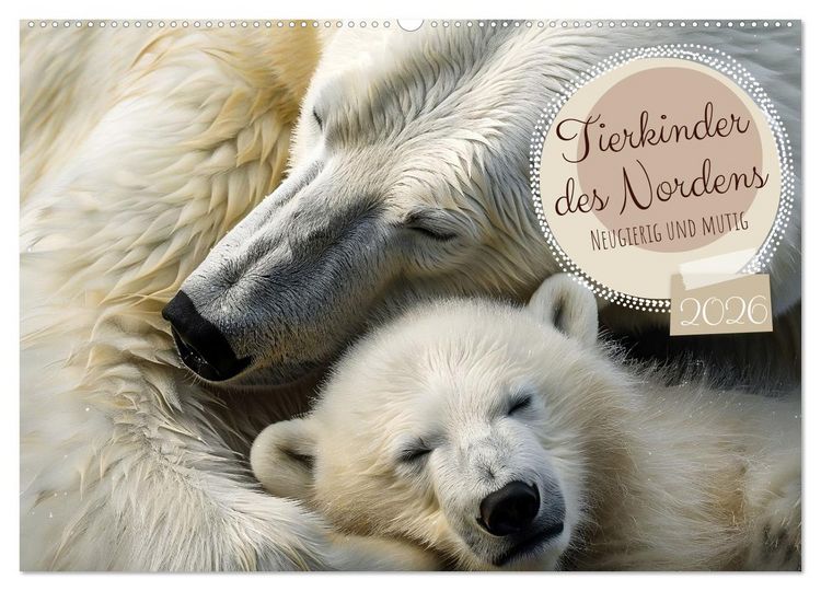 Produktbild: Tierkinder des Nordens (Wandkalender 2026 DIN A2 quer), CALVENDO Monatskalender