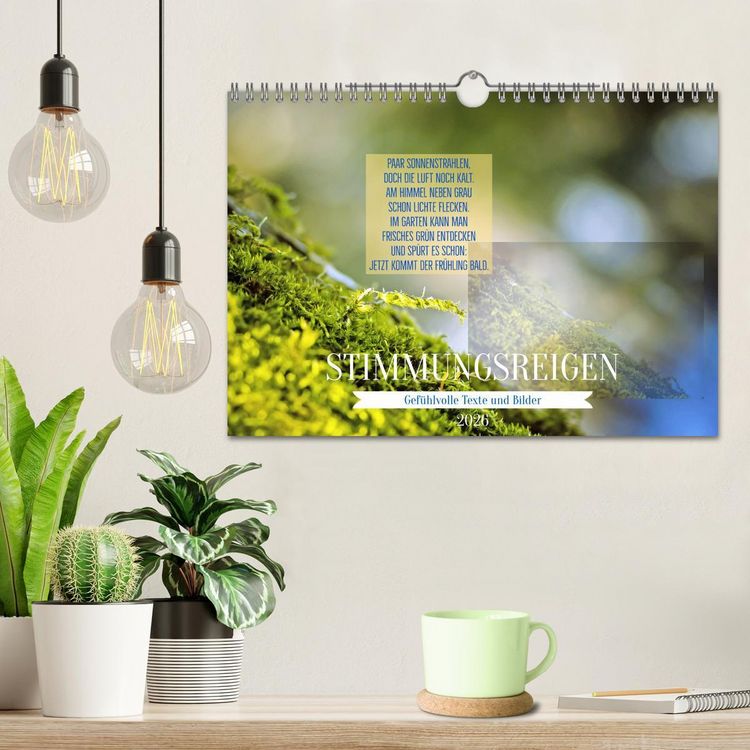 Produktbild: Stimmungsreigen Gef&uuml;hlvolle Texte und Bilder (Wandkalender 2026 DIN A4 quer), CALVENDO Monatskalender