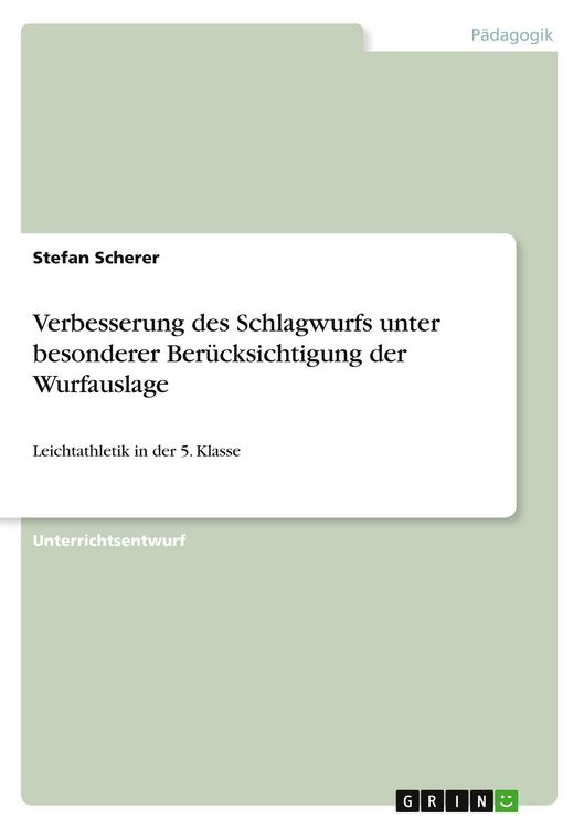 Produktbild: Verbesserung des Schlagwurfs unter besonderer Ber&uuml;cksichtigung der Wurfauslage