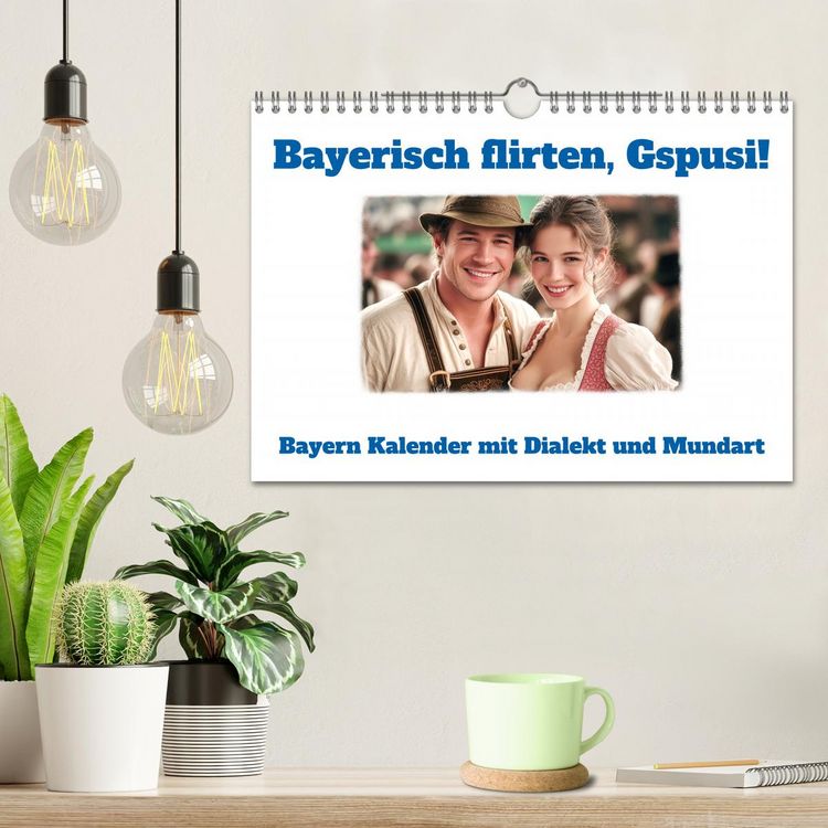 Produktbild: Bayerisch flirten, Gspusi! Bayern Kalender mit Dialekt und Mundart (Wandkalender 2026 DIN A4 quer), CALVENDO Monatskalender