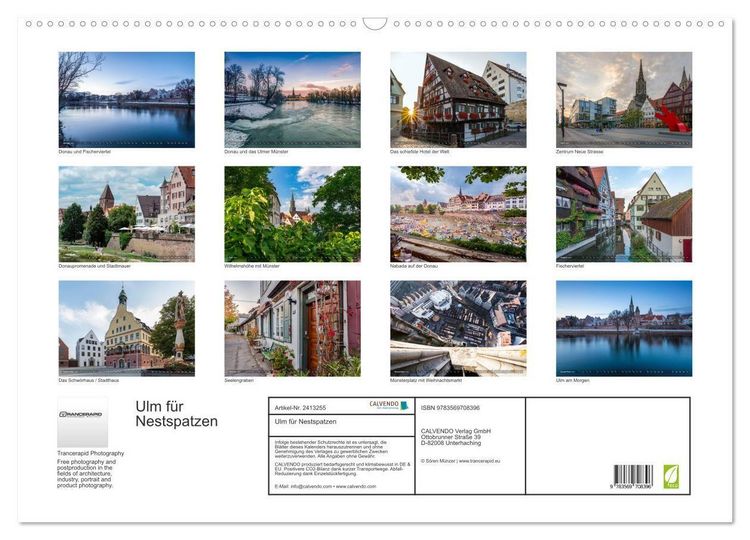 Produktbild: Ulm f&uuml;r Nestspatzen (Wandkalender 2027 DIN A2 quer), CALVENDO Monatskalender