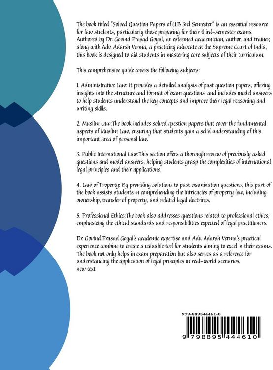 Produktbild: Solved Question Papers of LLB 3rd Semester