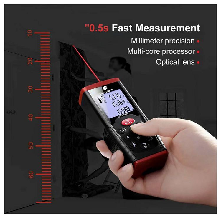 Produktbild: TOOLCRAFT LDM100H Laser-Entfernungsmesser 100m