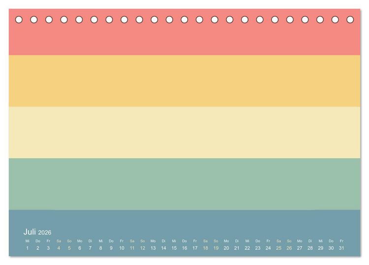 Produktbild: 70er Jahre Bastelkalender - DIY Kreativ-Kalender zum Selbstgestalten (Tischkalender 2026 DIN A5 quer), CALVENDO Monatskalender