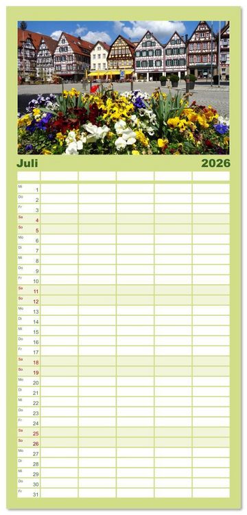 Produktbild: Familienplaner 2026 - Rund um Esslingen mit 5 Spalten (Wandkalender, 21 x 45 cm) CALVENDO