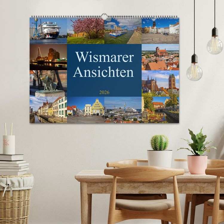 Produktbild: Wismarer Ansichten 2026 (Wandkalender 2026 DIN A2 quer), CALVENDO Monatskalender