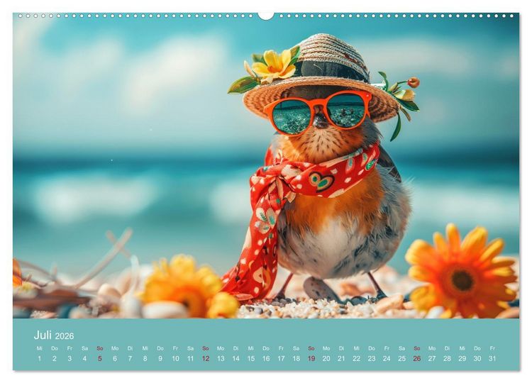 Produktbild: Niedliche V&ouml;gel! Trendige Schnabelstars erobern die Modewelt (hochwertiger Premium Wandkalender 2026 DIN A2 quer), Kunstdruck in Hochglanz