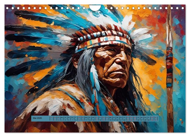 Produktbild: Amerikanische Ureinwohner - Bilder von Geschichten inspiriert (Wandkalender 2026 DIN A4 quer), CALVENDO Monatskalender