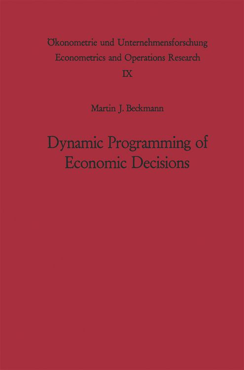 Produktbild: Dynamic Programming of Economic Decisions