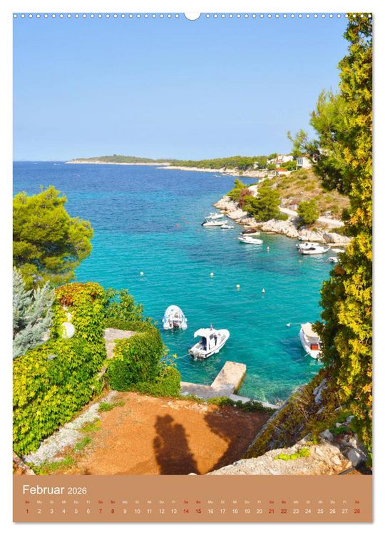 Produktbild: Erlebe mit mir das entspannte Kroatien (hochwertiger Premium Wandkalender 2026 DIN A2 hoch), Kunstdruck in Hochglanz