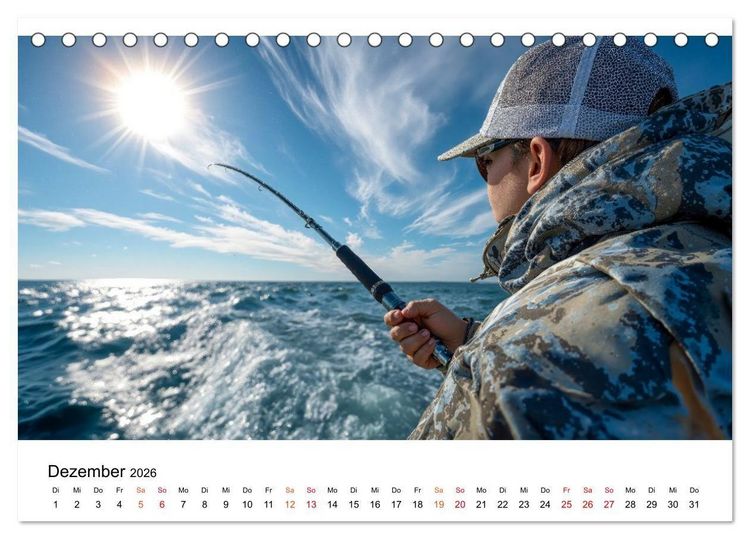 Produktbild: Angeln - der gro&szlig;e Fang (Tischkalender 2026 DIN A5 quer), CALVENDO Monatskalender