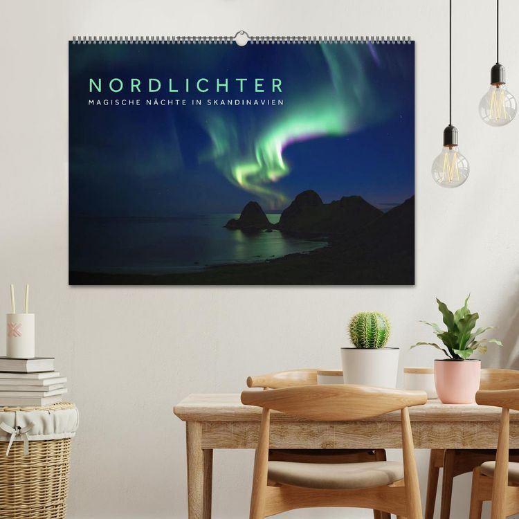 Produktbild: Nordlichter - Magische N&auml;chte in Skandinavien (Wandkalender 2026 DIN A2 quer), CALVENDO Monatskalender