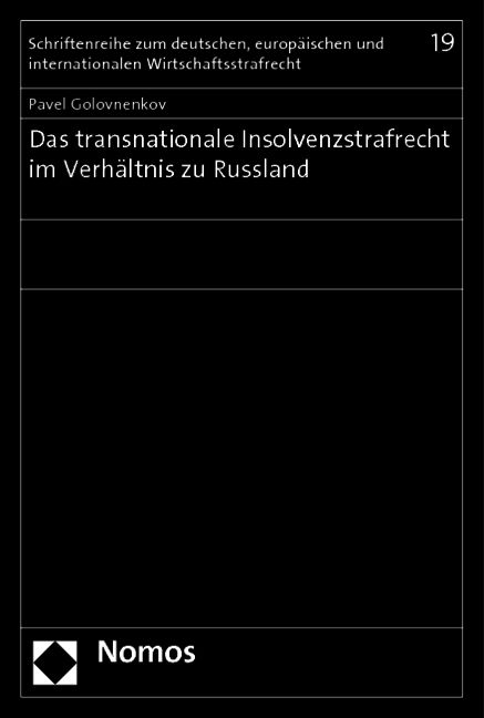Produktbild: Das transnationale Insolvenzstrafrecht im Verh&auml;ltnis zu Russland