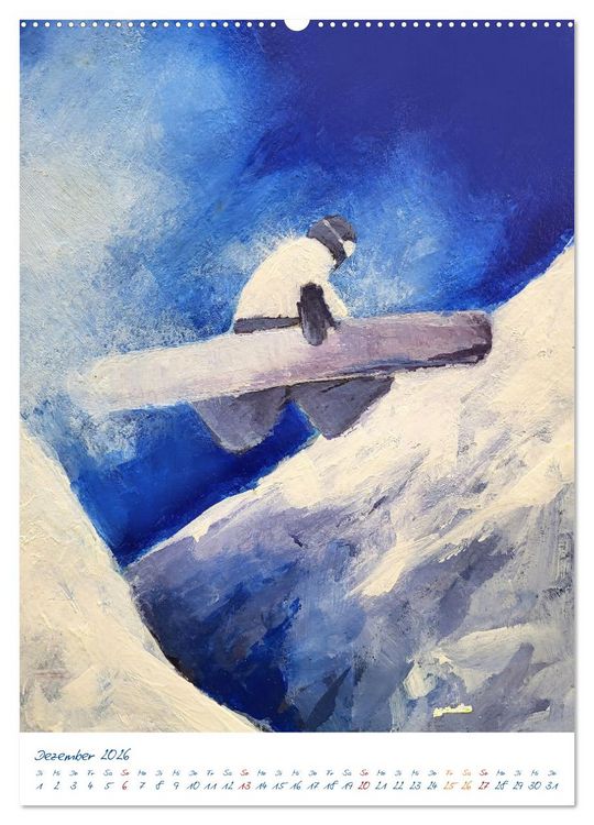 Produktbild: Powder Passion - Snowboardkunst im H&ouml;henrausch (hochwertiger Premium Wandkalender 2026 DIN A2 hoch), Kunstdruck in Hochglanz
