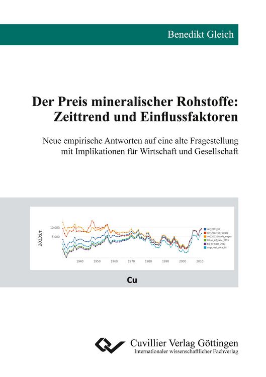 Produktbild: Der Preis mineralischer Rohstoffe: Zeittrend und Einflussfaktoren