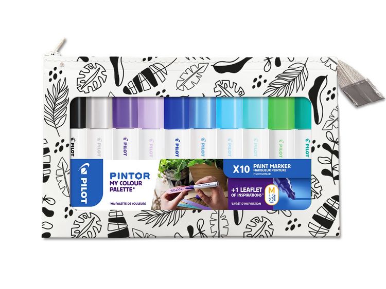 Produktbild: PILOT Kreativmarker PINTOR 4.5 (M) My Color Palette - Cool Colors 10er Set