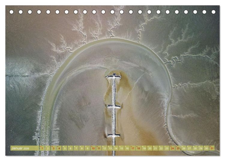 Produktbild: neunziggrad I photoart: das wattenmeer von oben (Tischkalender 2026 DIN A5 quer), CALVENDO Monatskalender