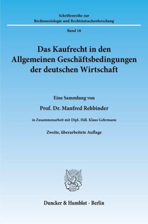 Produktbild: Das Kaufrecht in den Allgemeinen Gesch&auml;ftsbedingungen der deutschen Wirtschaft.